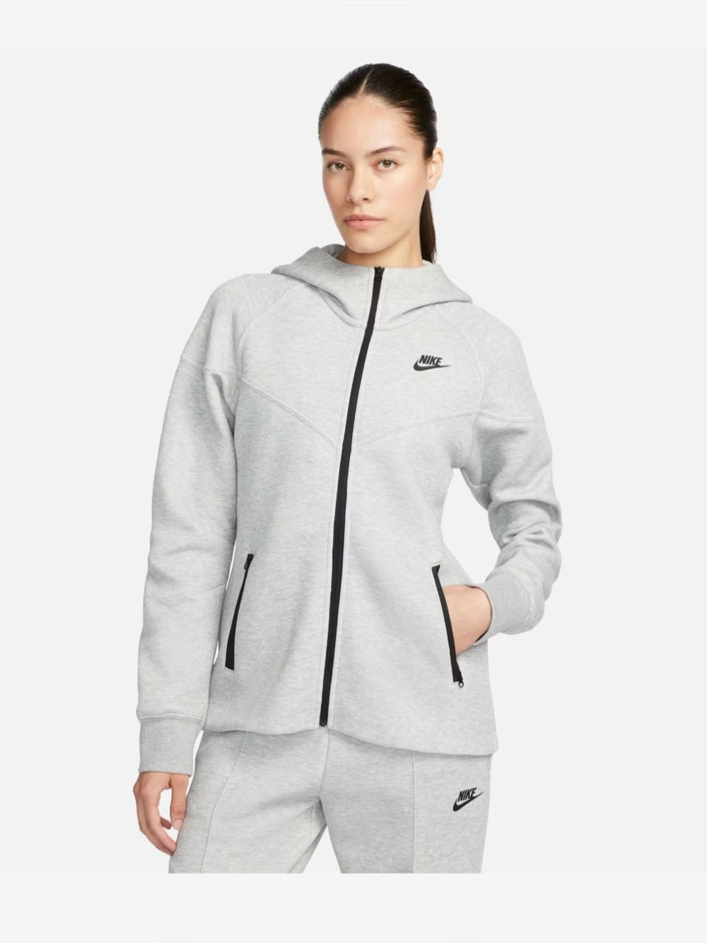 Nike Sportswear Tech Fleece Windrunner Full-Zip Hoodie in a heathered grey